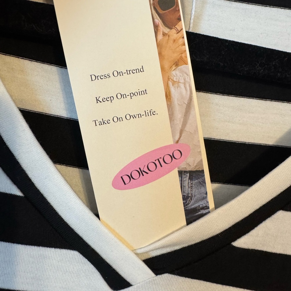 NWT  BLACK/WHITE  CASUAL SUMMER DRESS  SMALL    #CL - Picture 10 of 10